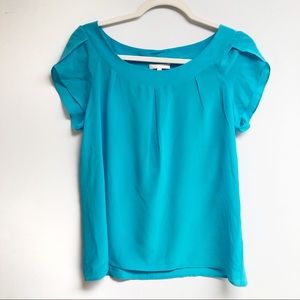 Glam 100% Silk Blouse Blue Size M